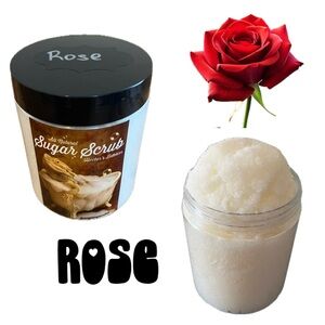Hand Crafted Rose Sugar Scrub. 8 oz.